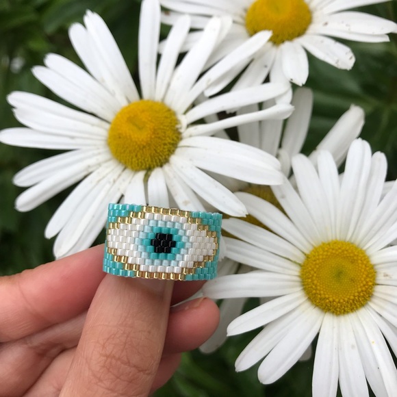 Handmade Ojito Evil Eye Ring - Picture 2 of 6